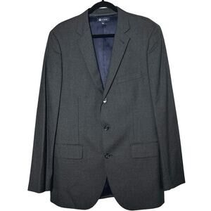 J Crew Mens Aldridge Jacket Loro Piana Super 120 Italian Wool Dark Gray Size 40L